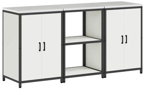 Konyhai Tároló Készlet polcokkal 3 pcs Fehér 180 x 50 x 92 cm
