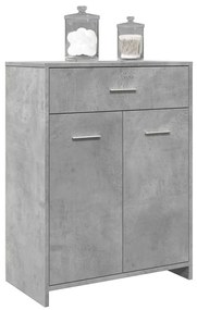 Betonszürke szerelt fa fürdőszobaszekrény 60 x 33 x 80 cm