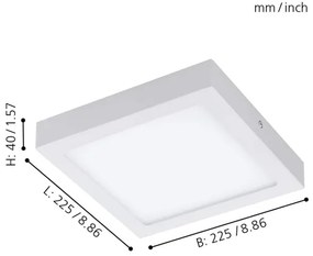 Eglo 96672 - LED RGBW Dimmelhető mennyezeti lámpatest FUEVA-C LED/15,6W/230V BT