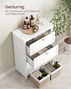 Fürdőszobai szekrény 2 fiókkal 30 × 60 × 80 cm, fehér