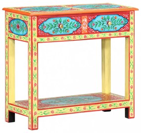 kézzel festett tömör mangófa tálalóasztal 80 x 35 x 75 cm