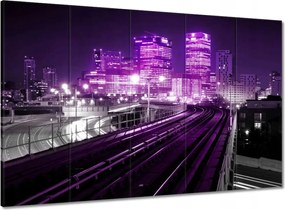 Vászonkép 100x70 Lila felhőkarcolók a városban