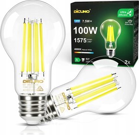 DiCUNO Edison Led izzó E27 7,5W 100W 4000 K, 1575 lm