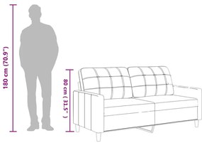 vidaXL 2 személyes fekete műbőr kanapé 140 cm