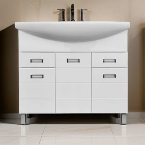 Viva SZQUARE 85 lábon álló fürdőszobabútor Sanovit ZENON 6085 porcelán mosdóval 86 x 50 cm