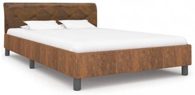 vidaXL barna művelúr ágykeret 120 x 200 cm