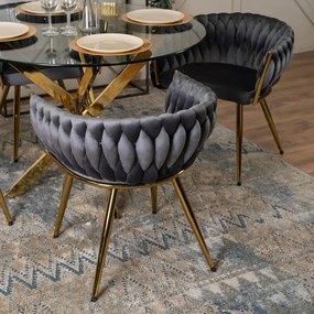 Elegáns Szürke Étkezőszék Arany Lábbal. CAPRI