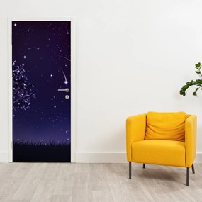 Fotótapéta ajtóra - Éjszakai rögzített illusztráció (95x205cm)