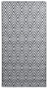 ARAKIL fekete-fehér PP kültéri szőnyeg 190 x 290 cm