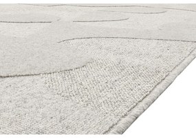 Világosszürke gyapjú szőnyeg 133x190 cm Morphic Botanica – Agnella