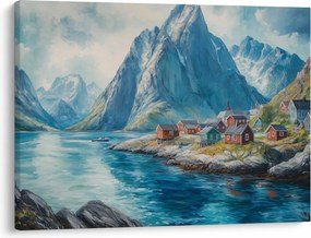 Kép - Norvég falu (70x50 cm)