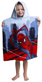 Piros-kék frottír gyerek fürdőponcsó Spider-Man – Jerry Fabrics