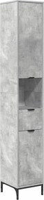 vidaXL Fürdőszoba Székény fiókkal Beton Szürke 31,5 x 33 x 190 cm