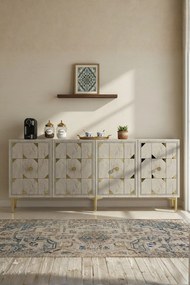 Moka 150 - White, Travertine, Gold
