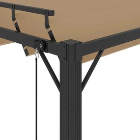 tópszínű szövet és alumínium pavilon lamellás tetővel 3 x 4 m