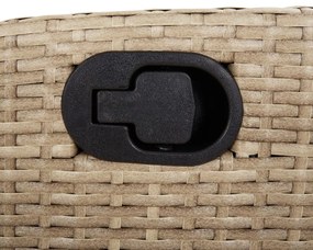 3 részes bézs polyrattan kerti étkezőgarnitúra párnákkal
