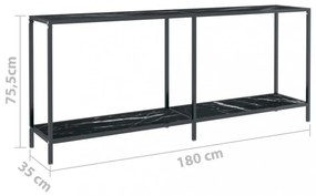 fekete edzett üveg tálalóasztal 180 x 35 x 75,5 cm