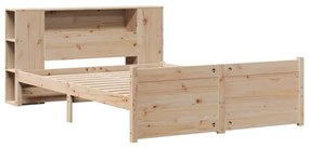 tömör fenyőfa könyvespolcos ágy matrac nélkül 160 x 200 cm