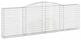 vidaXL 6 db íves horganyzott vas gabion kosár 400x30x120/140 cm
