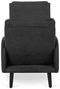 Kényelmes Fotel Fekete Színben Lábtartóval. HENRY