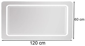 Vid 120 tükör led világítással 120x60 cm