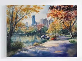 Poszter Akvarell Park Ősz New York Central Park 100x75