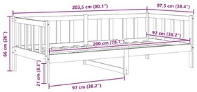 mézbarna tömör fenyőfa kanapéágy 90 x 200 cm