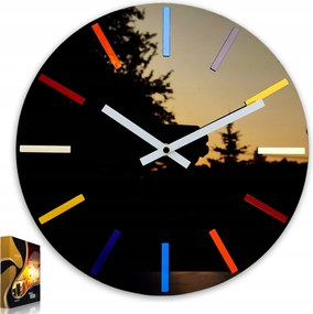 Modern stílusú falióra Akril Colorfull Fekete Kerek Kvarc