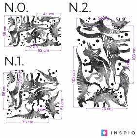INSPIO Fali matricák - Fekete-fehér dinoszauruszok