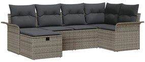 Kerti Kanapé Szett párnával 6 pcs Szürke 242.5 x 132.5 x 85 cm