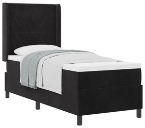 Boxspring Ágy Matrac Használatával Fekete 80x200 cm Bársonyos