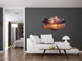 Kép – Naplemente a mezőn (90x60 cm)