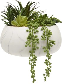 Mesterséges Pozsgások Kerámia Dolomit Kaspóban 18 CM Magas