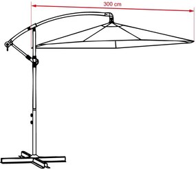 AVENBERG SUNNY 300 Nagy állítható napernyő, átmérő 3M, sötétzöld