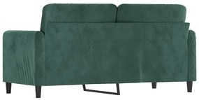 kétszemélyes sötétzöld bársony kanapé 140 cm