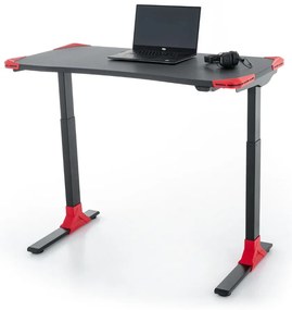 OfficeTech Game állítható magasságú asztal, 120 x 60 cm, fekete