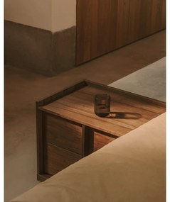 Sötétbarna éjjeliszekrény diófa dekorral Onix – Kave Home