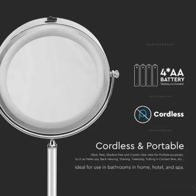 LED Kozmetikai tükör LED/3W/6V 4xAA IP44