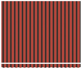 Manuális Behúzható Napellenző Piros és Barna 400x350 cm