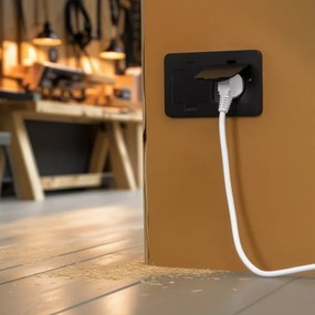 Solight 5B323B - Kültéri beépített padló dupla aljzat IP55 fekete négyszögletes