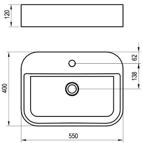 Ravak XJX01155005 - CERAMIC SLIM ráépíthető mosdó 55x40 cm kerámia/fehér