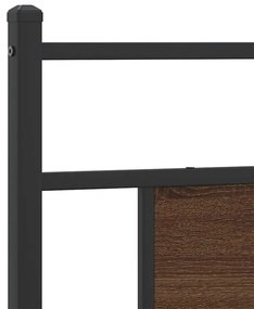 barna tölgy színű szerelt fa és acél fejtámla 80 cm