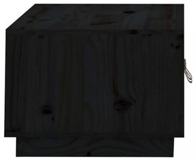 fekete tömör fenyőfa dohányzóasztal 80 x 50 x 35 cm