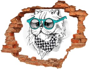Lyuk 3d fali matrica Cat szemüveg nd-c-121703839