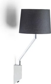 RENDL SHARP fali lámpa fekete króm 230V LED E27 15W
