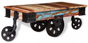 vidaXL újrahasznosított fa dohányzóasztal 90 x 45 x 35 cm