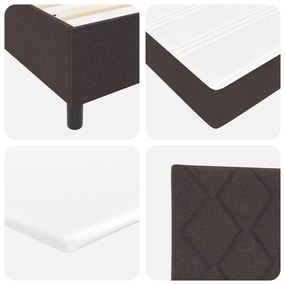 Boxspring Ágy Mattal Sötétbarna Színben, 90x200 cm, Anyag