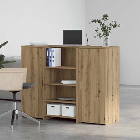 recepciós pult kézműves tölgy 135x50x103,5 cm szerelt fa