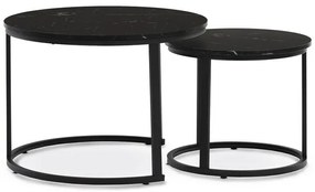 Konferenciaasztalok szett, fekete márvány, 2 db