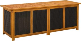 vidaXL Kerti Tároló Doboz 243 L Tömör Akácfa 150 x 50 x 56 cm Fekete